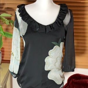 Diane von Furstenberg 💯 percent Silk sheer top